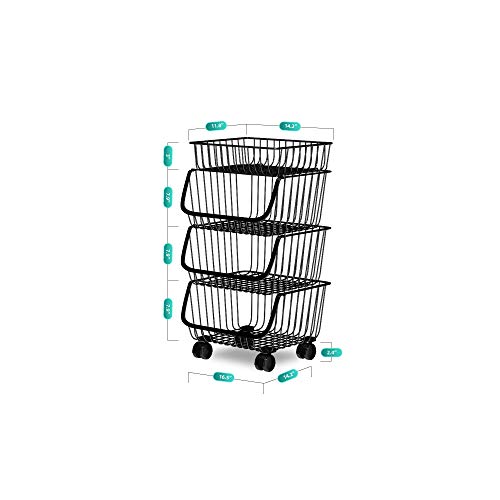 WHITSUNDAY Metal Wire Hanging Organizer Fruit Vegetable Shelves Home