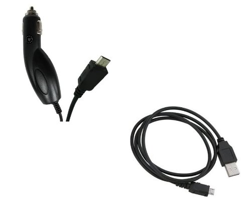 Samsung Galaxy S III Premium Combo Pack - Car Charger + Micro USB Cable + ATOM LED Keychain Light