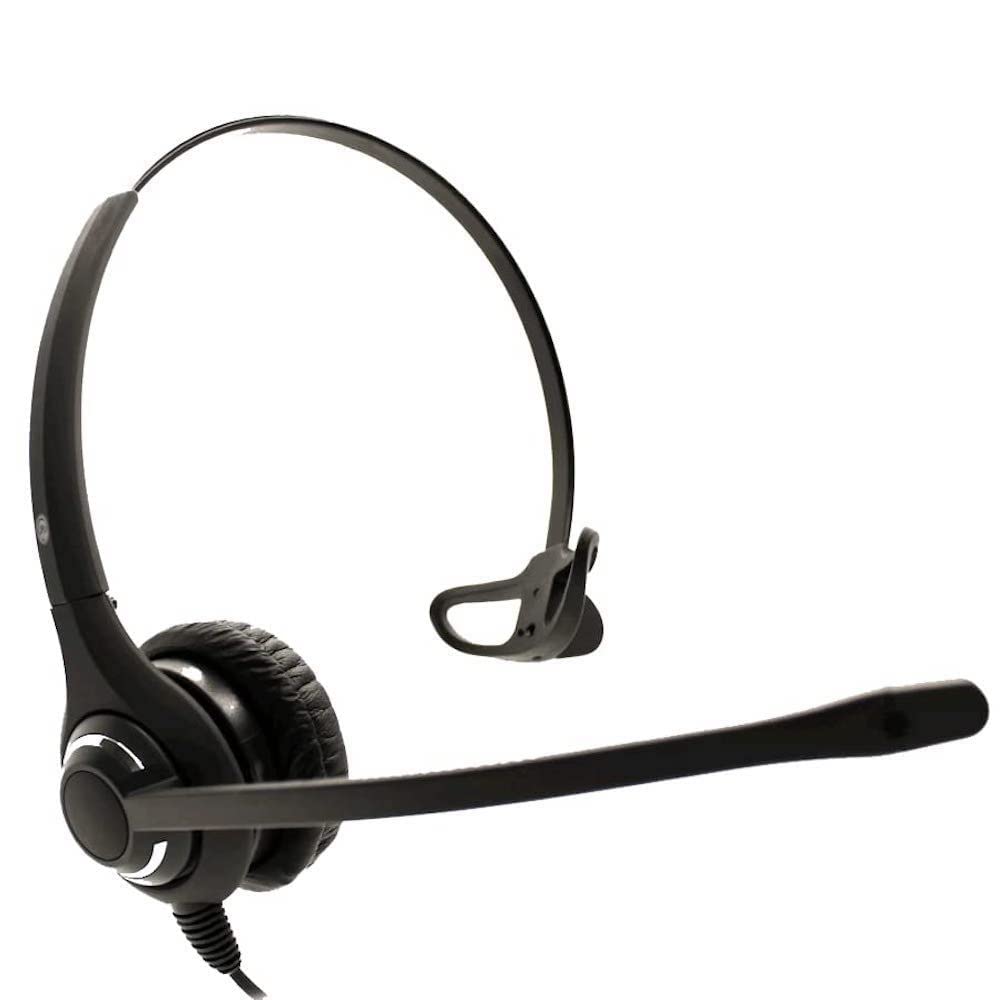 JPL Headset 611-PM Monaural, Corded, (QD) Quick Disconnect System, Surround Shield Noise Cancelling Microphone, Specifically Designed for Professional Offices & Contact Centres - Black