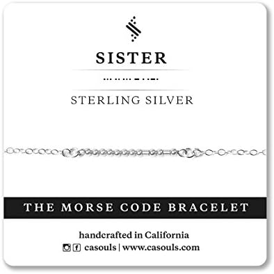 SISTER Morse Code Bracelet or Necklace in Sterling Silver, 14k Gold Filled, Handmade Jewelry for Best Friend, Mother's Day, Birthday Gift