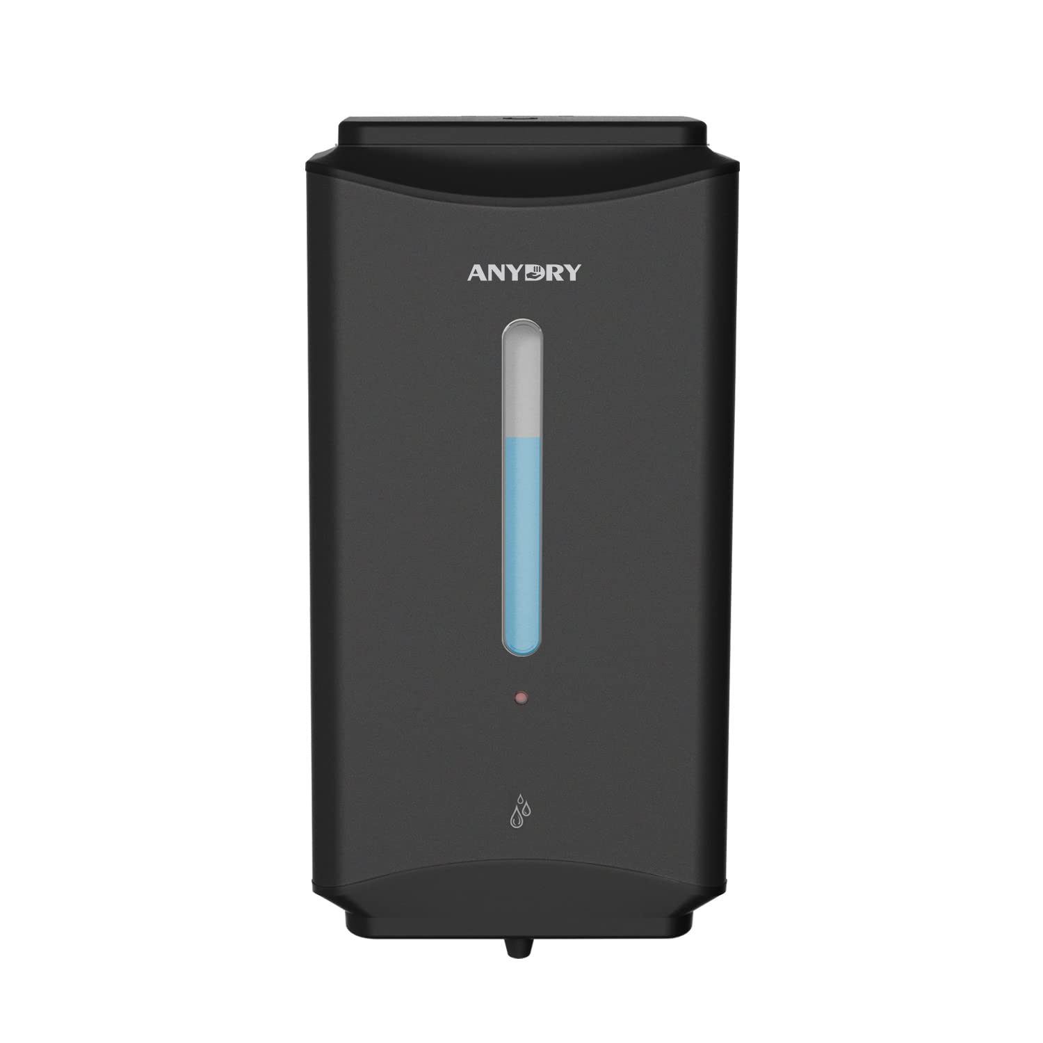 anydry AD1206 Commercial Wall Mount Automatic Liquid Soap Dispenser Stainless Steel Finish 1100ml Large Capacity(Matte Black)