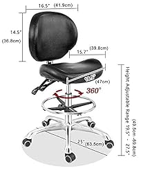 Drafting Chair Adjustable Tall Shop Stool, Rolling