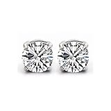 Clear Crystal Magnet Stud Earrings Magnet Earring Unisex Men's Earring Clear--4 Claw