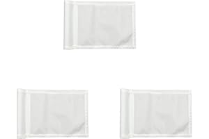 X·CELLENT Colored Solid Golf Flags with Tube Inserted,8” L x 6”H Mini Putting Green Flags for Yard Indoor Outdoor Backyard Garden, 420D Nylon Pin Flag (White/3Pack)