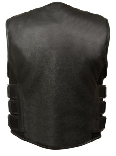 Milwaukee Leather Men's Bullet Proof Look Swat Vest w/ Single Panel Back & Dual Inside Gun Pockets (5X)