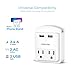 USB Wall Charger Outlet Shelf, Overtime Surge Protection, 2 Outlet Extensions, 2 USB Port Charging Station, ETL Certified, Compatible with iPhone 11 Pro Max/Xs/XS Max/XR/X/8/7/Plus, (2-Pack, Ivory)