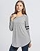 Etuoji Women T-Shirt Baseball Long Sleeve Blouse Striped V Neck Tee Shirt