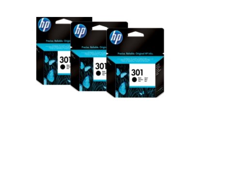 Hewlett Packard No.301 Black Triple Pack CH561EE x3 3x Tintenpatronen Original HP, schwarz