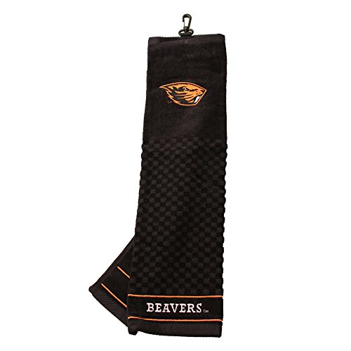 Team Golf NCAA Oregon State Beavers Embroidered Golf Towel, Checkered Scrubber Design, Embroidered Logo