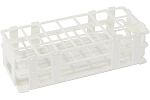 BIPEE Plastic Test Tube Rack, 21 Holes，Test Tube Holder for 50ml Test Tubes, White Vial Holder, Detachable Test Tube Holder Rack (1pcs，21 Holes）