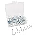 COOLOGIN 70 Pack Ceiling Hooks Assortment Kit, 6 Sizes Vinyl Coated Screw Hooks for Hanging Plants,Mug,Wind Chimes,Kitchen Utensils, Jewelry- for Indoor and Outdoor Use - White