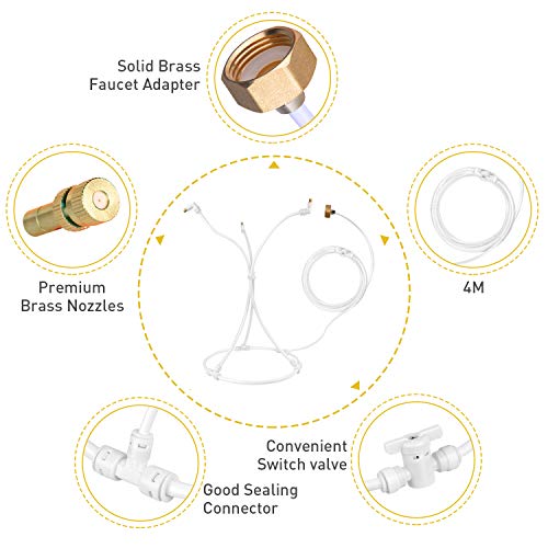 HOMENOTE Standing Misting Cooling System for a Cool Patio Breeze,13.1FT