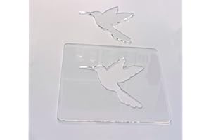 YUXUANISH Humming Bird Template,Acrylic Router Template,Woodworking Router Template Tracing Guide (7.875"x 7.875")