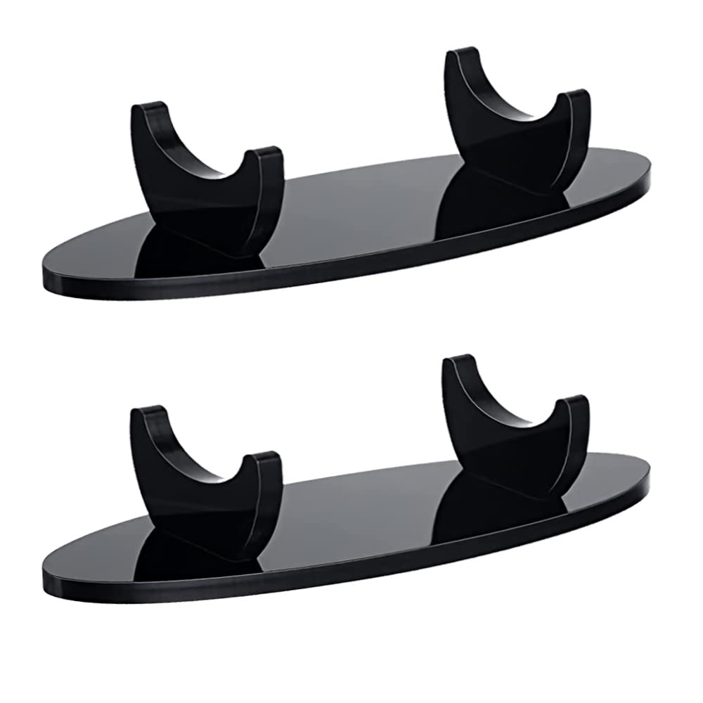 Haohai 2 Pieces Acrylic Pen Holder Display Stand, Pen Stand Makeup Brush Rack, Acrylic Stationery Pen Holder Display Stand, Fountain Pen Display Rack (Black)