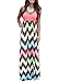 shangke Womens Zig Zag Scoop Neck Wave Striped Tank Maxi Long Dress