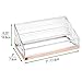 mDesign Modern Makeup Organiser 4 Compartment Cosmetics Storage Transparent & Rose Gold