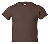 Rabbit Skins 5.5 oz Little Kid Short-Sleeve T-Shirt, 3T, Brown