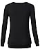 Lotusmile Women's V Neck Pleated Long Sleeve Blouse Wrap T-Shirt, (XXL Black)
