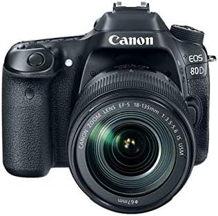 EOS 80D - Cámara réflex digital de 24.2 MP (pantalla táctil de 3", video Full HD, enfoque automático, WiFi, objetivo Canon EF 18 - 135 mm f/3.5 - 5.6 IS (versión importada))