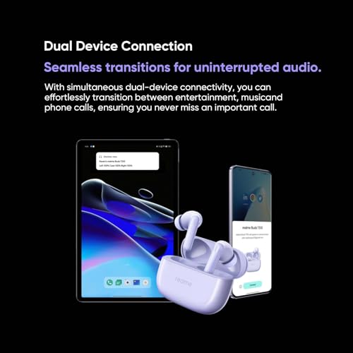 realme Buds T310 Auriculares Inalámbricos con 46dB ANC Cancelación de Ruido, 360° Audio Espacial Auriculares Bluetooth 40H de Batería, TWS In-Ear con 12,4 mm Hi-Res Audio Controlador, IP55, Negro