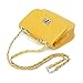 Mini Crossbody Bag, OURBAG PU Leather Quilted Cross Body Shoulder Clutch Purse Evening Handbag with Chain Yellow