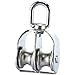 DasMarine 2 Pack M25 Double Pulley Block in 304 Stainless Steel Crane Swivel Hook Double Pulley Roller Loading (M25)