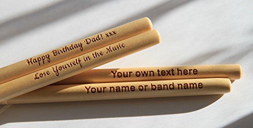 Personalized drum sticks 5A, maple wood, laser engraved gift