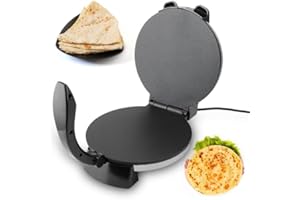 Electric Tortilla Maker, 25.5cm 10in Extra Large Heated Pancake Maker with Stainless Steel Cover, Makes Tortillas, Pancakes, 