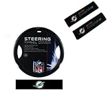 A set of 3 Piece Automotive Gift Set: 2 Shoulder Pads and 1 Wheel Cover - Miami Dolphins