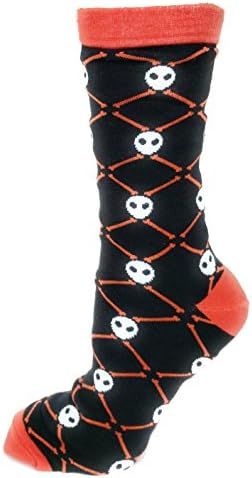 Funny Men's Luxury Cotton Dress Socks Halloween Holiday Fashion Novelty Suits Socks Skull Gift for Him (Large, Black)