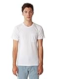 American Apparel Men Fine Jersey Crewneck Pocket T-Shirt Size L White
