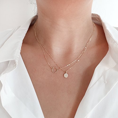 14K Gold Initial Necklace Handmade