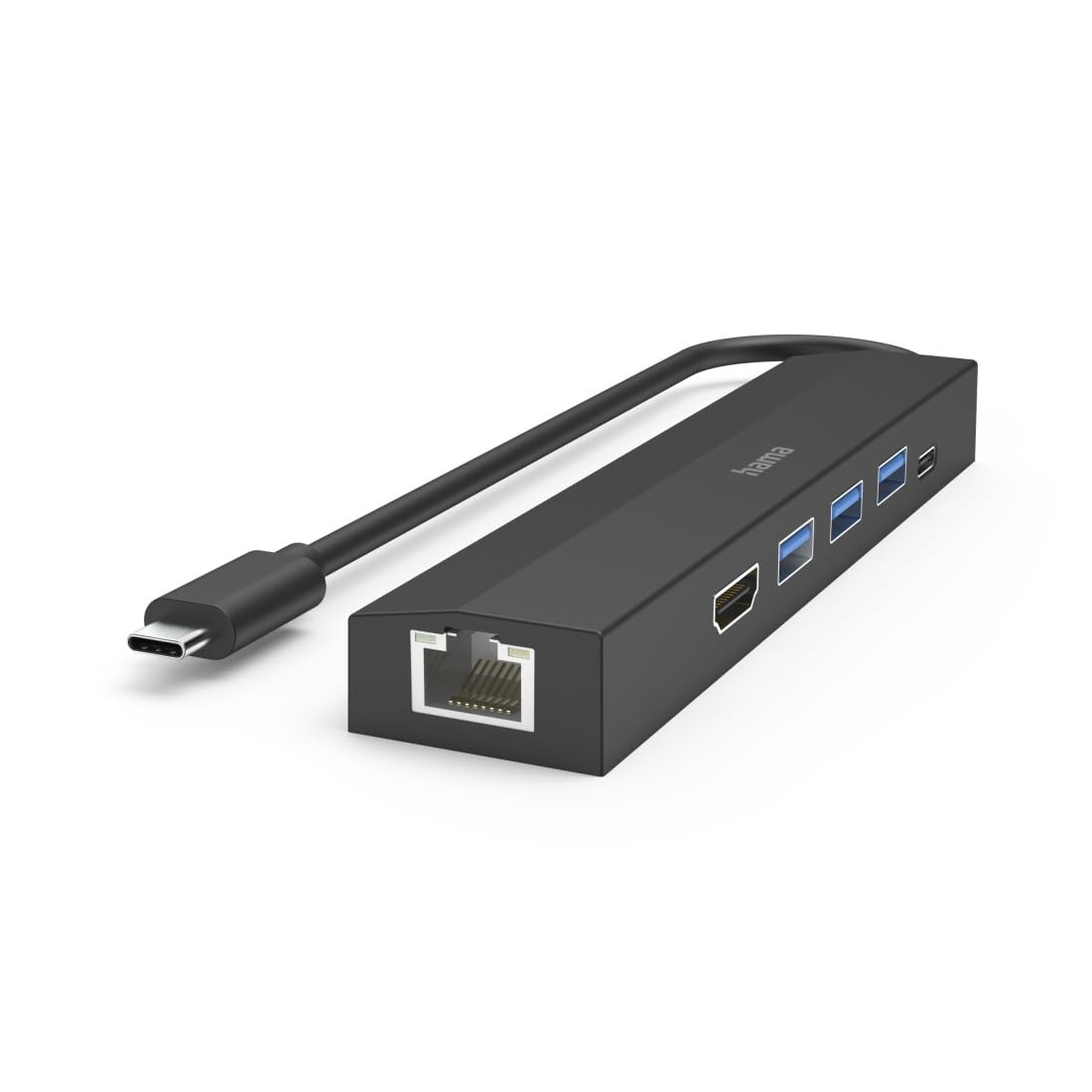 Hama USB-Hub 6 Ports (3X USB-A, USB-C, HDMI, LAN, Ethernet, für Maus, Tastatur, Monitor, Netzwerk etc., bis zu 5 Gbps, Ultra HD, 4K, Thunderbold, Power Delivery) 3