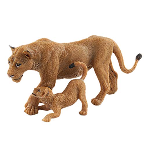 Fiaya Emulational Leopard Lion Animal Model Ornament Desk Table Decoration Figurine Educational Science Toy for Kids Gifts (5B)
