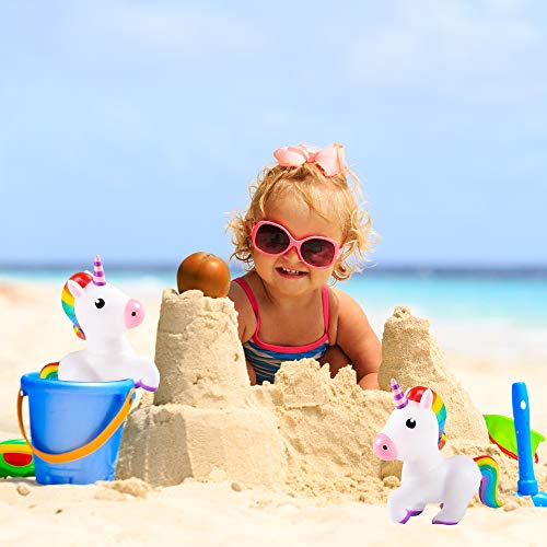 ArtCreativity Squeaking Unicorn Bath Tub Toys, Set of 2, 6 Inch Water