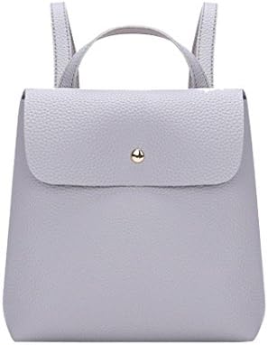 Sumen Backpack Women Girl Pure Color Leather Mini School Bag Soft Square Shoulder Bag