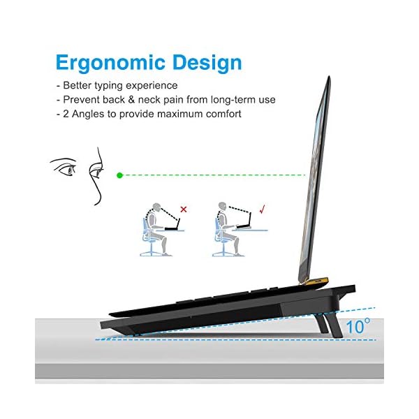 TECKNET-Laptop-and-Notebook-Cooling-Pad-6-Fans-Laptop-Cooler-at-1400-RPM-and-Blue-LED-fits-up-to-19 TECKNET Laptop Cooling Pad Laptop Cooler with 6 Ultra Quiet Cooling Fan at 1400 RPM Rapid Cooling, Adjustable Height…