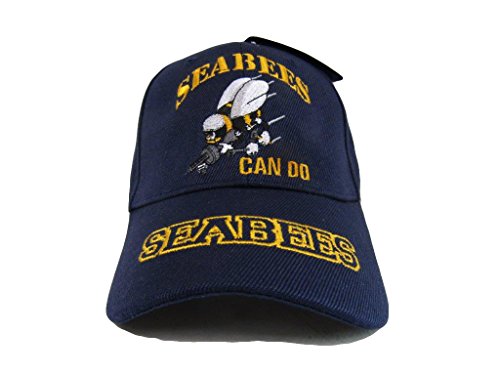 U.S. Navy USN Seabees Can Do Sea Bees Navy Blue Embroidered Cap Hat