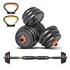 6 in 1 Set Kettlebell & Halters & Barbell, Set van 40 kg Verstelbare Dumbbell Gewichten, vier Fitnessmodi, Perfect voor…