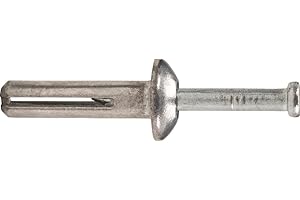 Powers Fastening Innovations 02826 1/4-Inch by 2-Inch Mushroom Head Zamac Nailing with Carbon Steel Nail , 100 Per Box