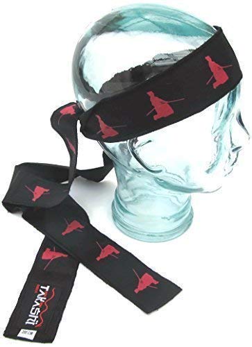 KENDO Tenugui (V-2-SWORD) Kendo Headband (BLACK) with Samurai Warrior 200cm Ninja by Takashi 100% Cotton