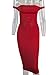 GOBLES Women's Sexy Off The Shoulder Bandage Sleeveless Midi Club Dress (Red, S)