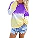 Kansopa Women's Long Sleeve Crewneck Thin Tunic Shirt Blouses Tie Dye Casual Pullover Tops Sweatshirt