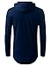 URBANCREWS Mens Hipster Basic Long Sleeve Pullover Hoodie Shirt Navy XLarge