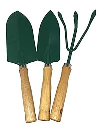 Juego de 3 herramientas de mano para jardinería resistentes, incluye pala de repuesto y rastrillo, ideal para trasplantar, plantar, excavar y mucho más.