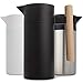 Hastings Collective Thermal Coffee Carafe 40 Oz - Stainless Steel Double Walled Vacuum Insulated Carafe - 1 Liter Thermal Coffee Pot Thermos, Travel Size Beverage Dispenser with Tea Infuser (Black)