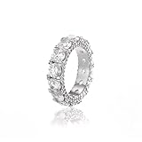 Jewelrysays Hip Hop CZ Jewelry Mens Fashion Zircon 1 Row Tennis Ring Gold Plated Dimond Ring Gifts