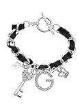 G by GUESS Women's Silver-Tone Ribbon Charm Bracelet