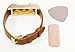 BSI New Brown Leather Replacement Bracelet With Crystal Diamonds Encrusted Jewelry X Design Rose Gold Metal Housing For Fitbit Flex Smart Band