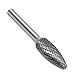 YUFUTOL SH-5 Tungsten Carbide Burr Flame Shape Double Cut Rotary Burrs File(1/2''cutter Dia ， 1.25''Cutter Length) with 1/4'' (6.35mm) Shank dia